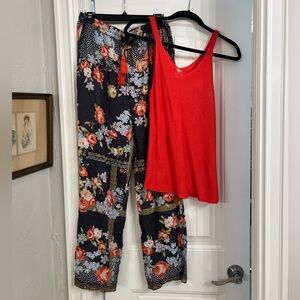 Floral pant & tank top set
